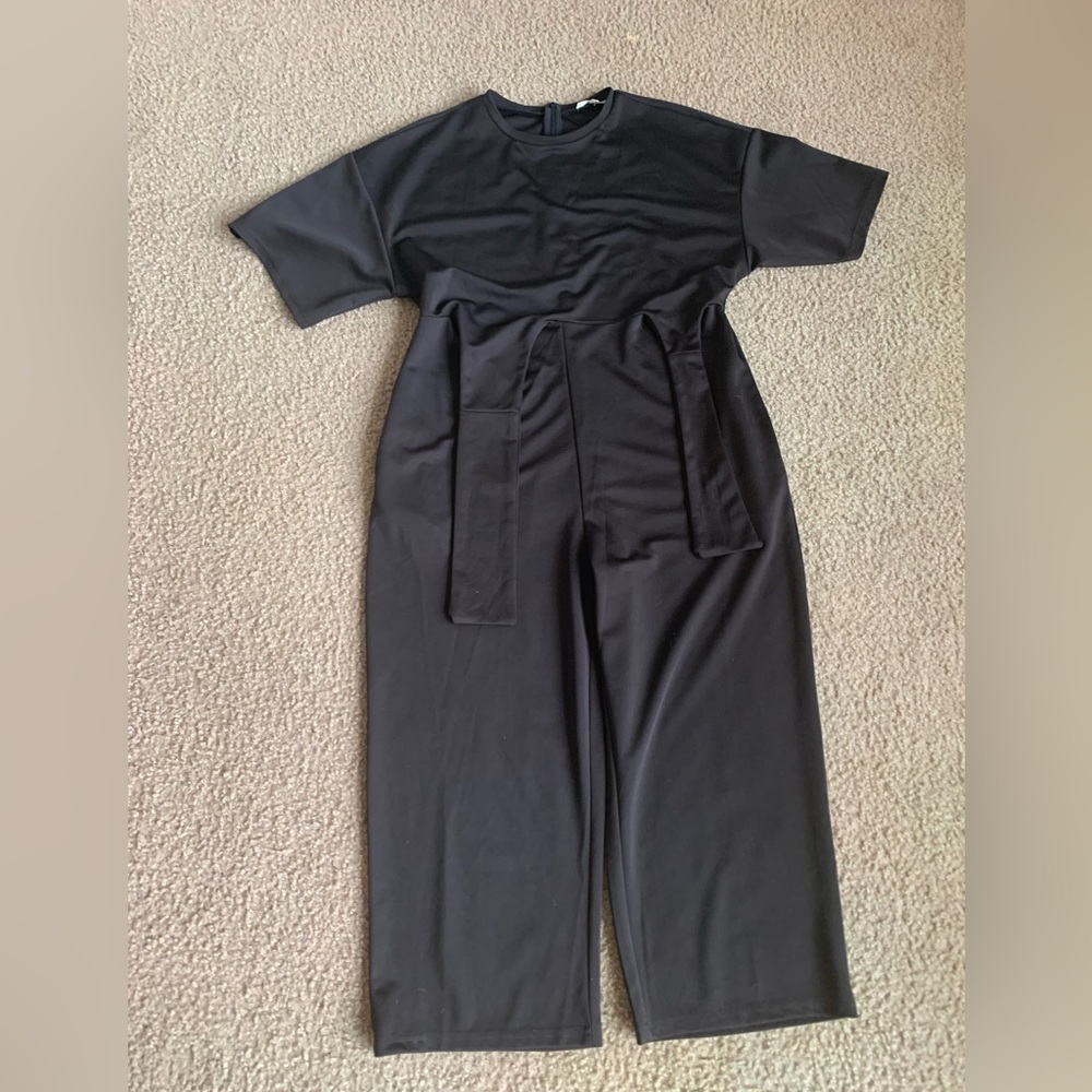 Sensemill Black Shirt Sleeves Jumpsuit